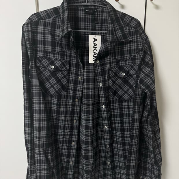 아캄 웨스턴 체크 셔츠 블랙