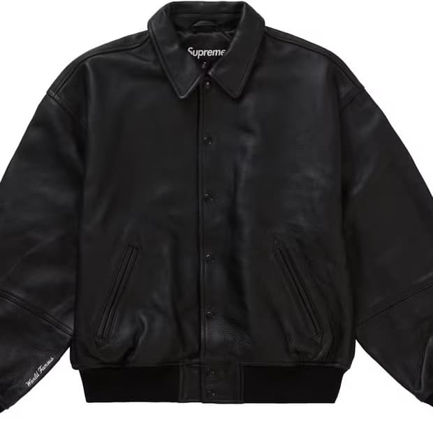 슈프림 23fw 고어텍스 인피니움 바시티 레더 자켓