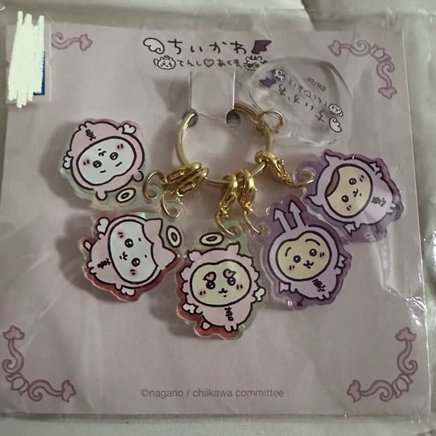 치이키와 하치와레 우사기 쿠리만쥬 아크릴 키링 천사 악마 먼작귀