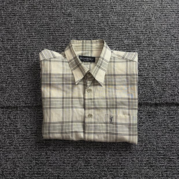 90s YSL 입생로랑 로고 패턴 셔츠 3738