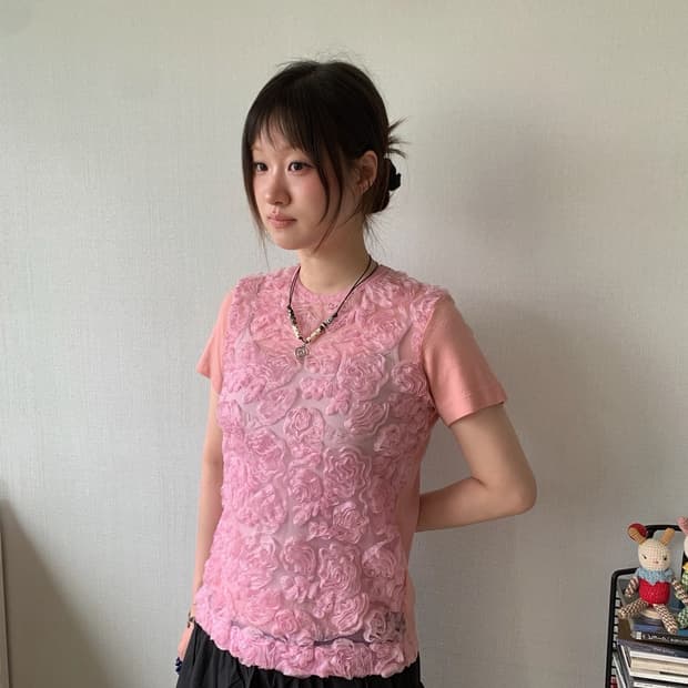 comme des garcons tricot, flower top