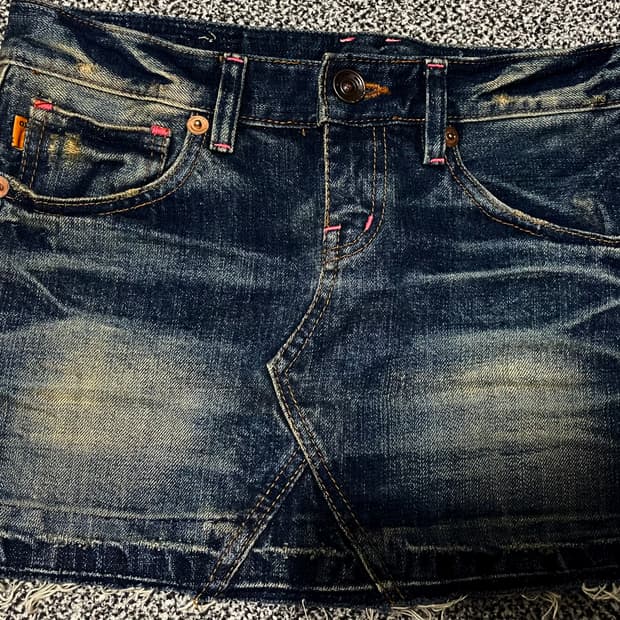 York Gitis 빈티지 데님 미니 스커트 S