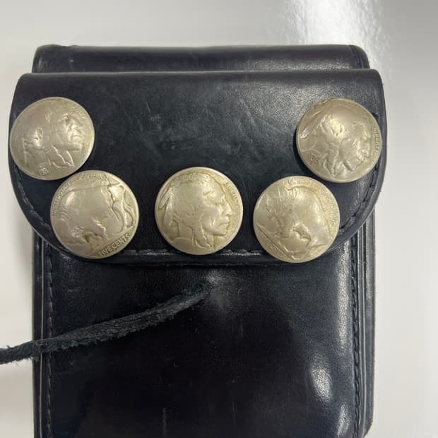 고로스 블랙 새들레더 5콘초 반지갑