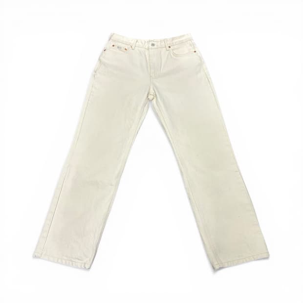 M 샵레터 LETTER 아이보리 세미와이드 데님팬츠