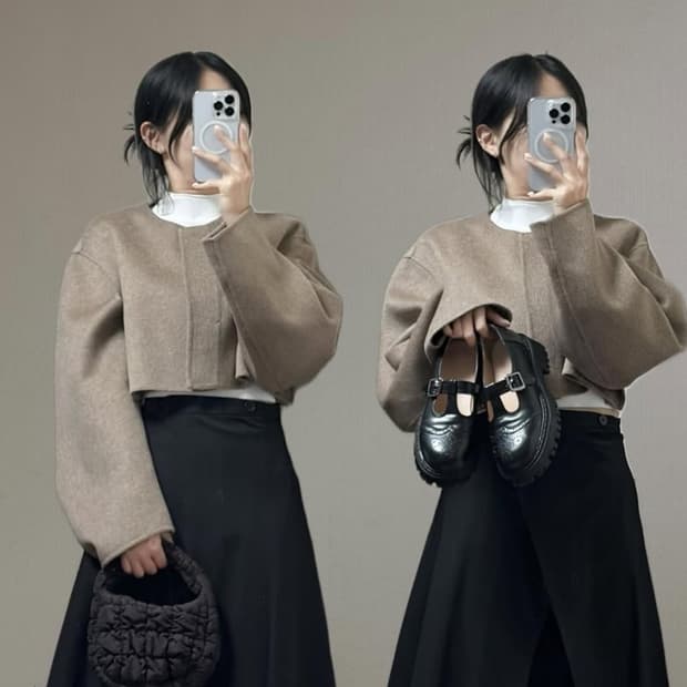 XS/S) COS 코스 오픈백볼레로 베이지 