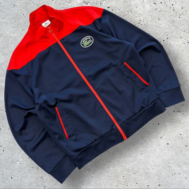 [105] 라코스테 스포츠 네이비/레드 트랙 자켓 D116