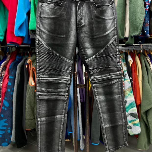 지퍼포인트 워싱 바이커진 