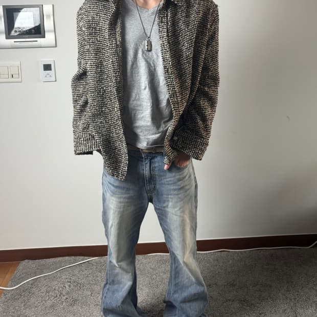 크러쉬어게인 Crushagain 트위드 셔츠 M