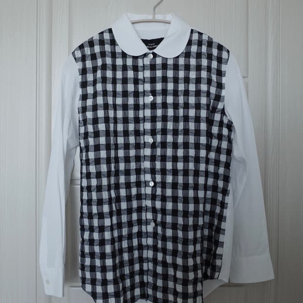 commedesgarcons tricot round check shirt