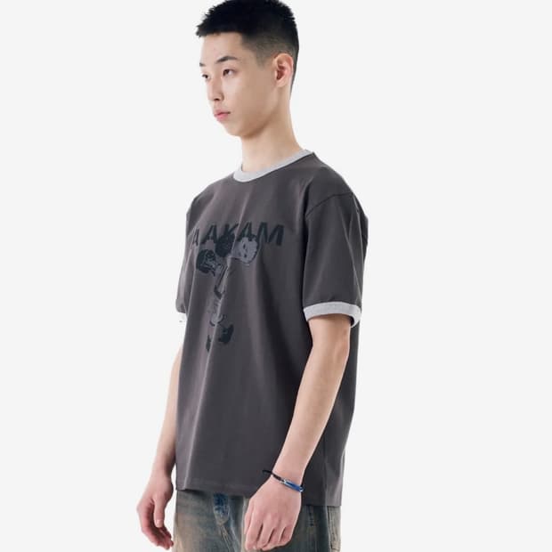 아캄 Punch Boy Printed Ringer Top