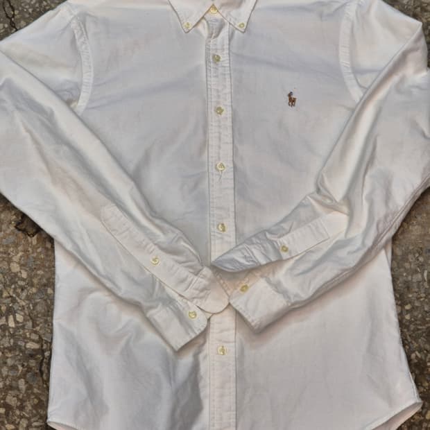 폴로 랄프로렌 흰색 슬림핏 셔츠 M