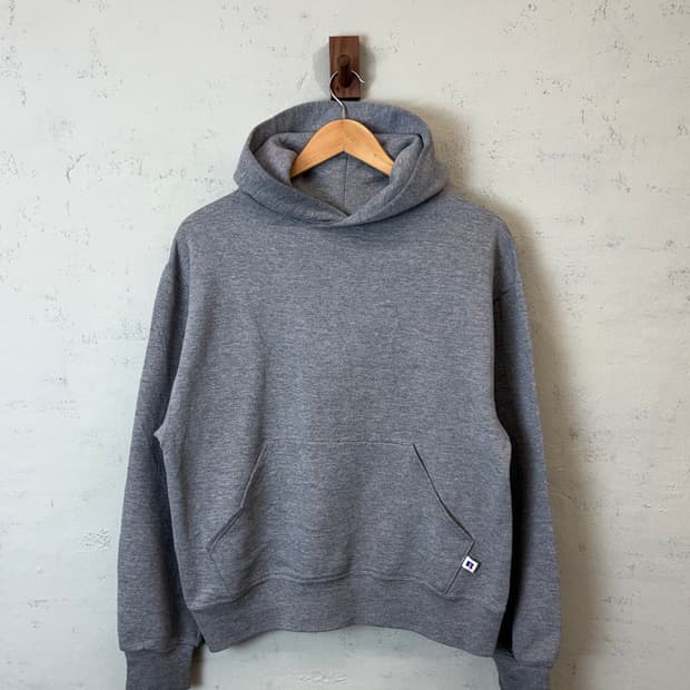 러셀 빈티지 USA 무지 후드티 그레이