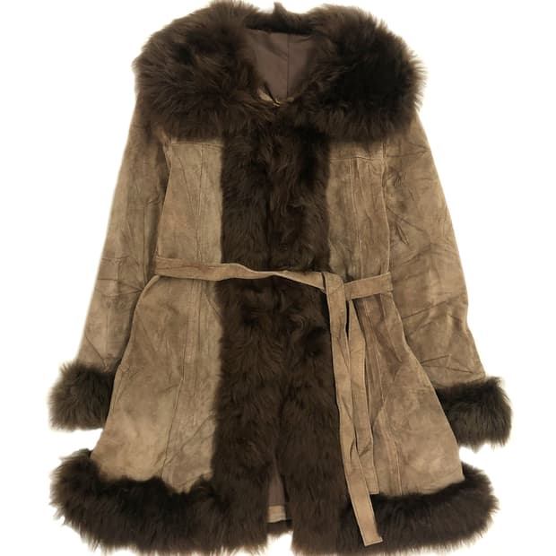 vintage 돈피 트리밍 퍼 자켓 