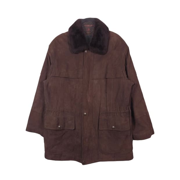 Ventura 빈티지 브라운 누벅 레더 사파리 자켓