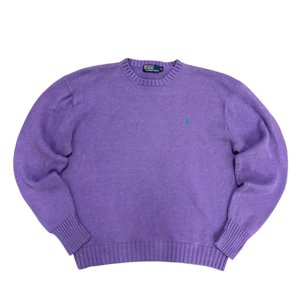 폴로 퍼플 코튼 니트(XL)