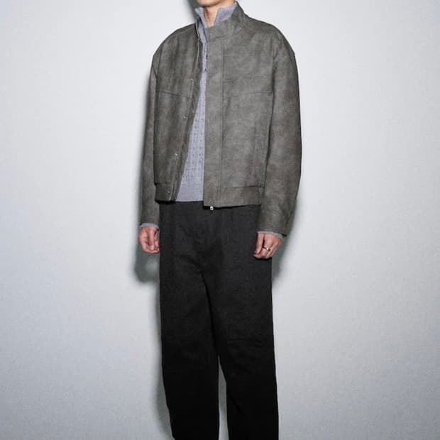 에잇세컨즈 레더 하이넥 자켓 L