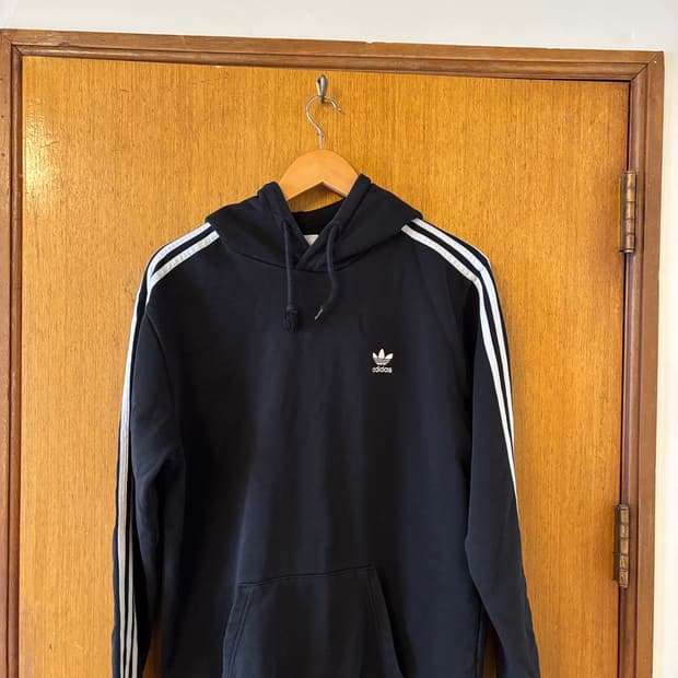 아디다스 삼선 후드티 블랙