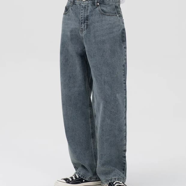 TOFFEE 벌룬핏 데님 와이드 팬츠