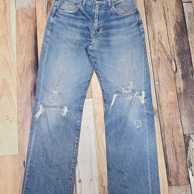 Vintage 90s Japan 리바이스 504z 빅E 셀비지 데님 33