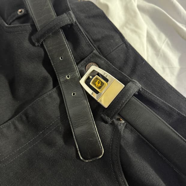 크리스찬 디올 무슈 레더 벨트