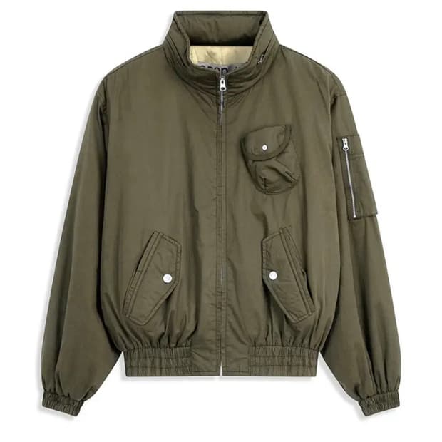 오픈와이와이 코튼 카고 봄버 자켓 카키
