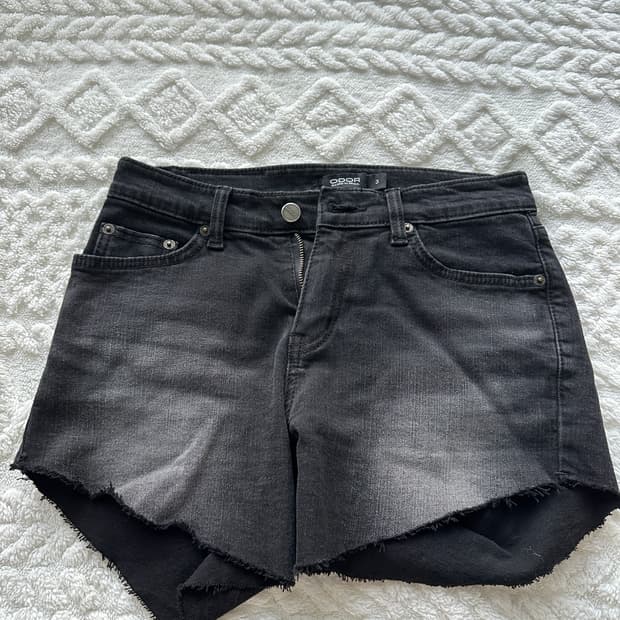 ODOR(오도어) 빈티지 로우 쇼츠 블랙(3)