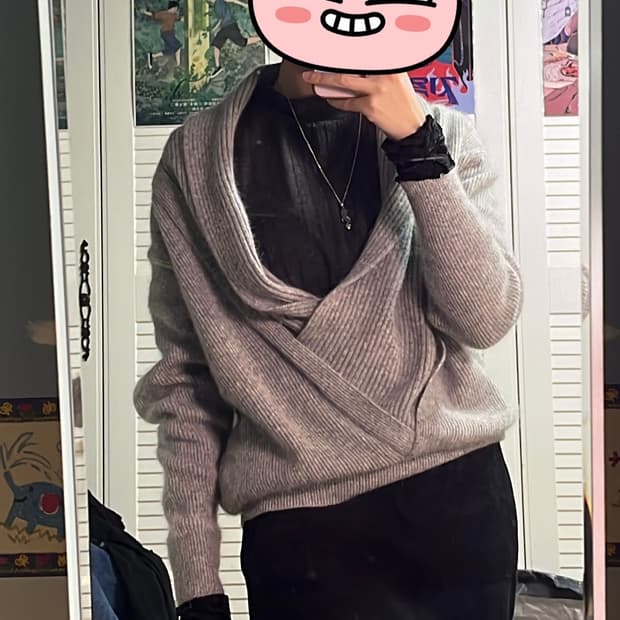 빈티지 낙원 nagwon 울 랩스타일 니트