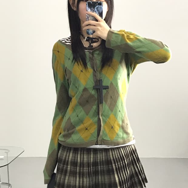 Jocomomola Rayon Argyle Cardigans