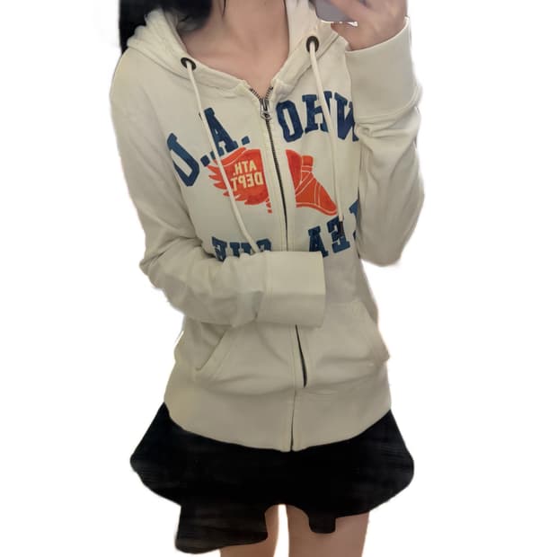 대대장 후아유 크림 화이트 후드집업