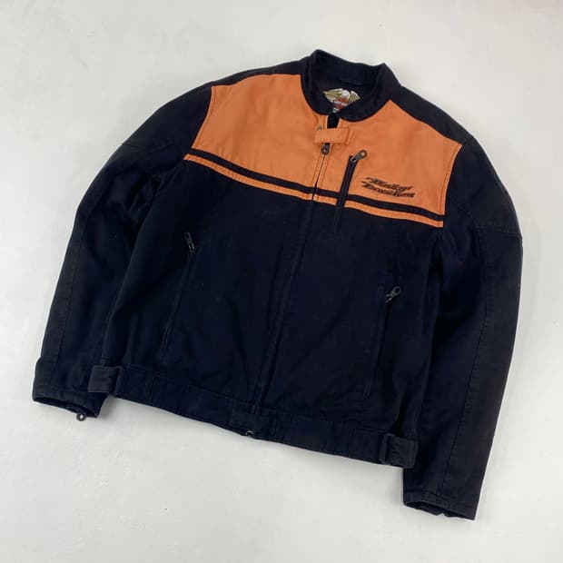 할리데이비슨 모터사이클 빅로고 코튼 봄버 레이싱 자켓 (100)