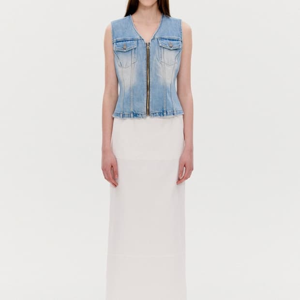 더오픈프로덕트 포켓맥시스커트 화이트