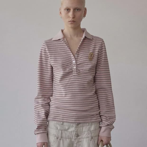 스컬프터 Shirring Tennis Shirt Pink