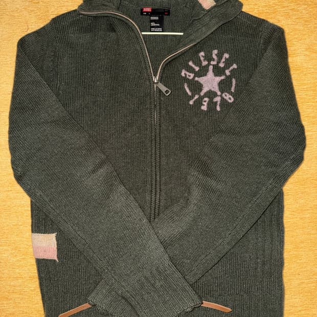 디젤 빈티지 램스울 니트집업 S