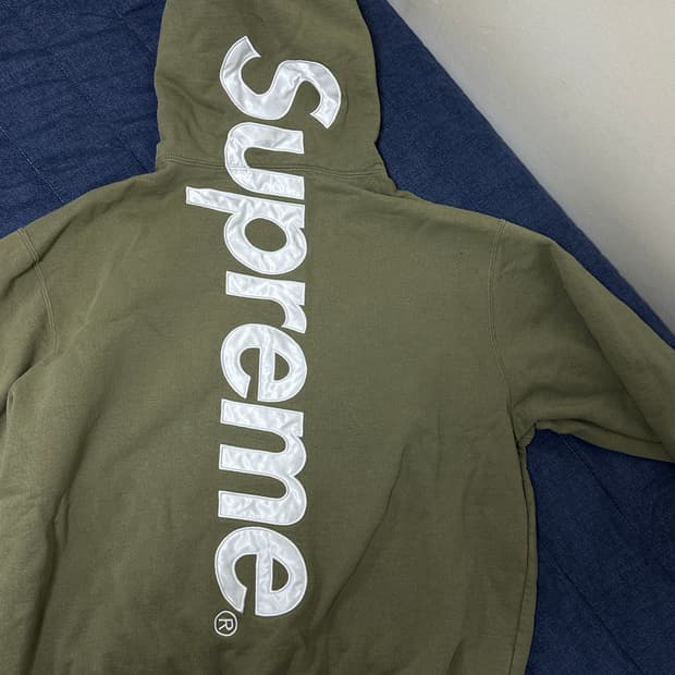 24 FW 슈프림 아플리케 후드 카키 미디움 M