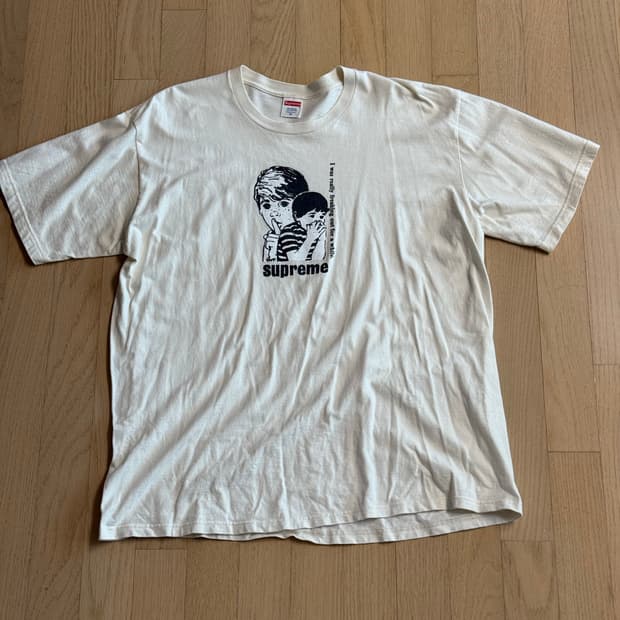 supreme freaking out t-shirt natural 반팔티