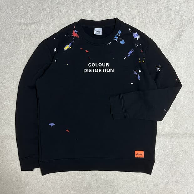 자라 컬러 디스토션 페인트 스플래터 스웻셔츠