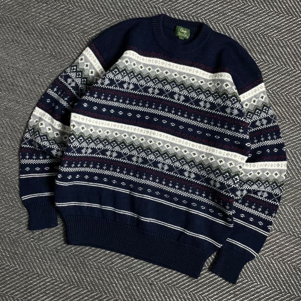 90s Guy 올드스쿨 노르딕 패턴 니트 스웨터y 4798