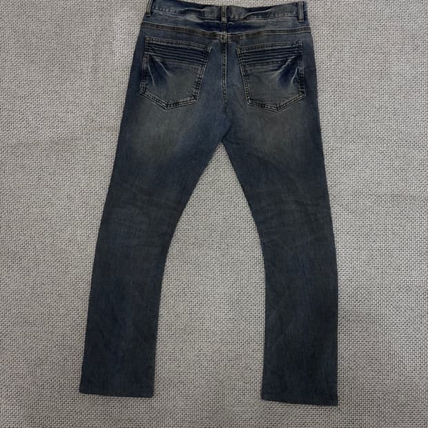 SCHLUSSEL  바이크 워싱 데님팬츠 Slim Fit