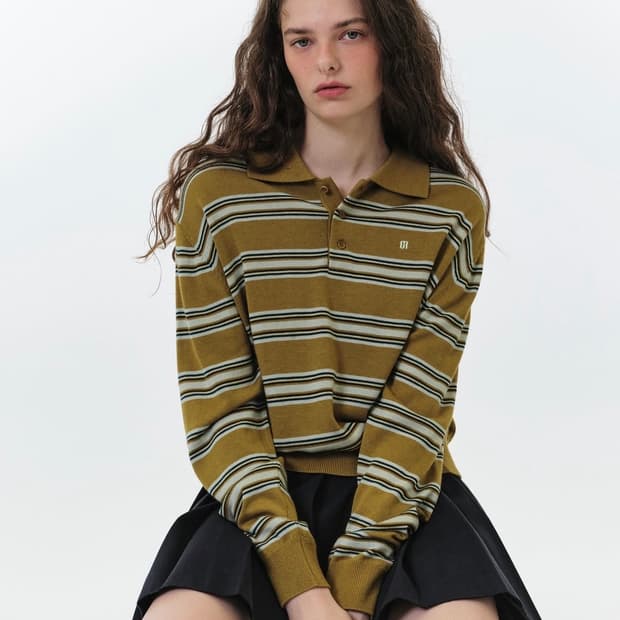 TESSA STRIPE COLLAR KNIT