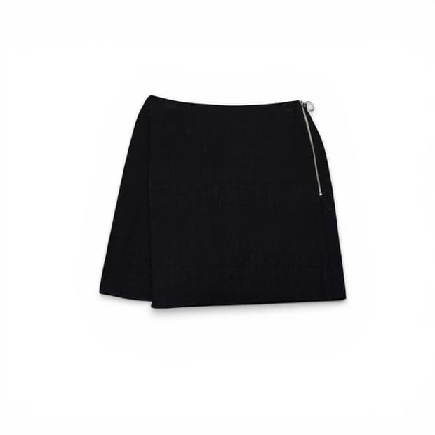 우먼S-M 시스템 블랙 자수패턴 스커트