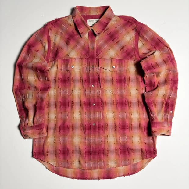 마뗑킴 24SS 투포켓 체크 핑크 셔츠 R1175