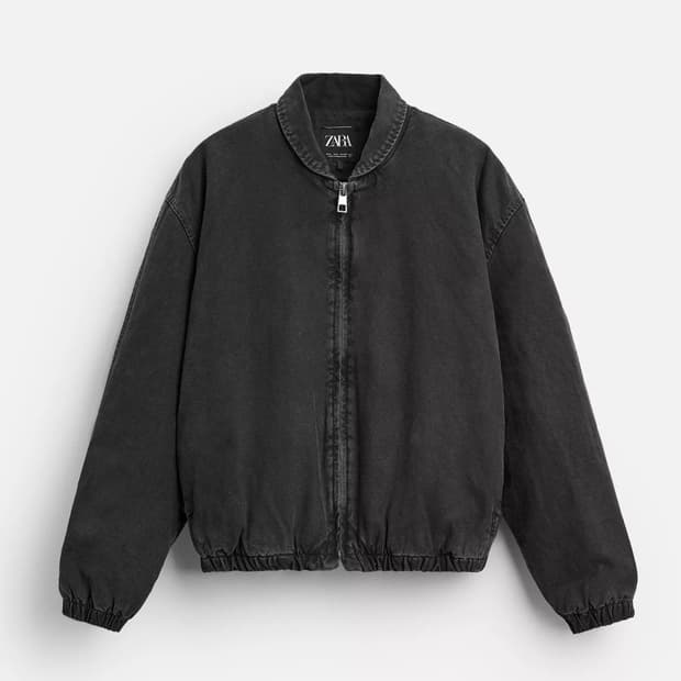 자라 zara 패딩 데님 점퍼 블랙 M