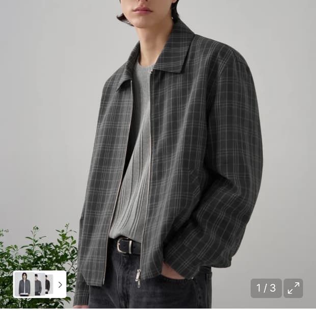 (새상품)(XL) 드로우핏 스테이블 레이어 체크 자켓 [GREY]