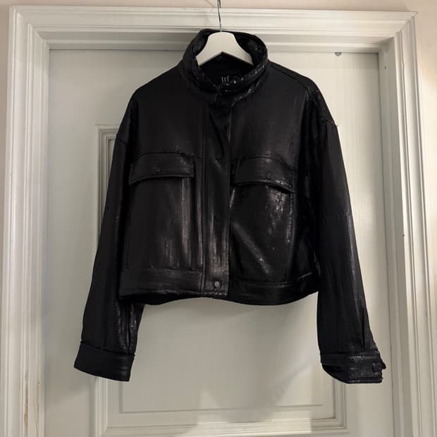 zara 시퀸 패디드 자켓 