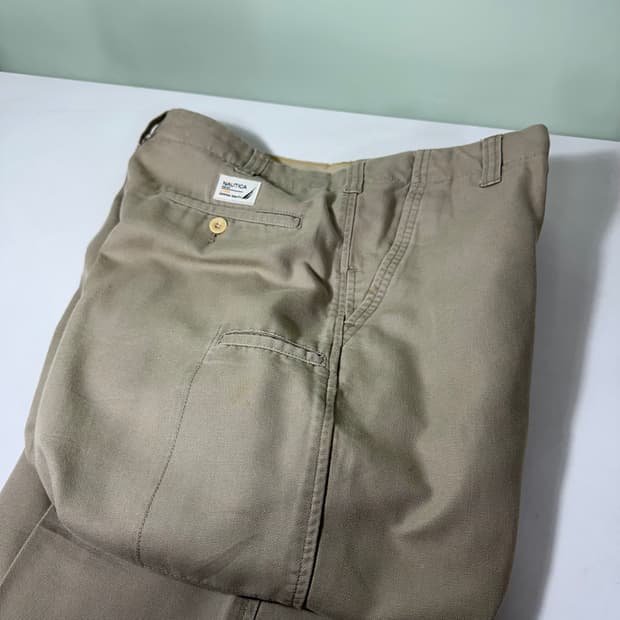 32 XL 노티카 베이지 하이웨스트 세미와이드 치노팬츠