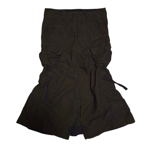 마리떼 프랑소와 저버 코듀로이 셔링 카고 롱스커트