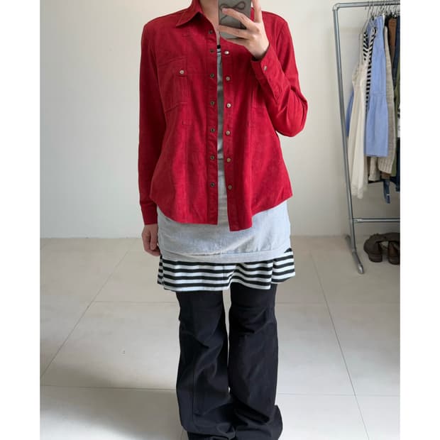 빈티지 스웨이드 셔츠