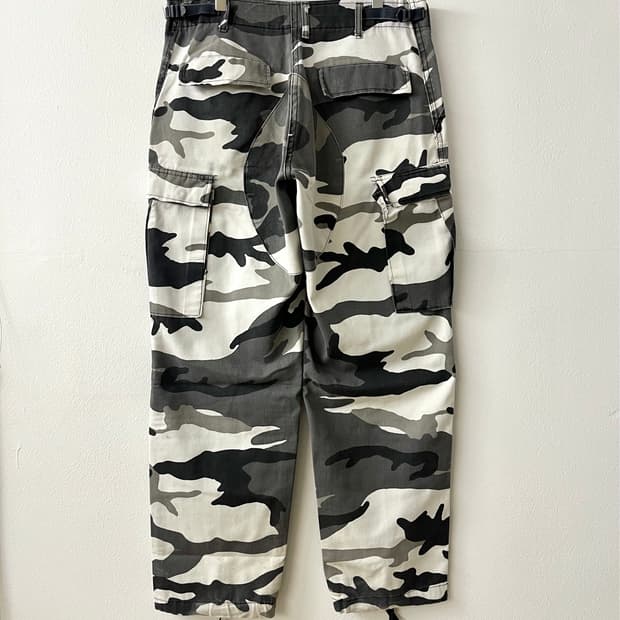 빈티지 BDU 스노우 카모 밀리터리 팬츠