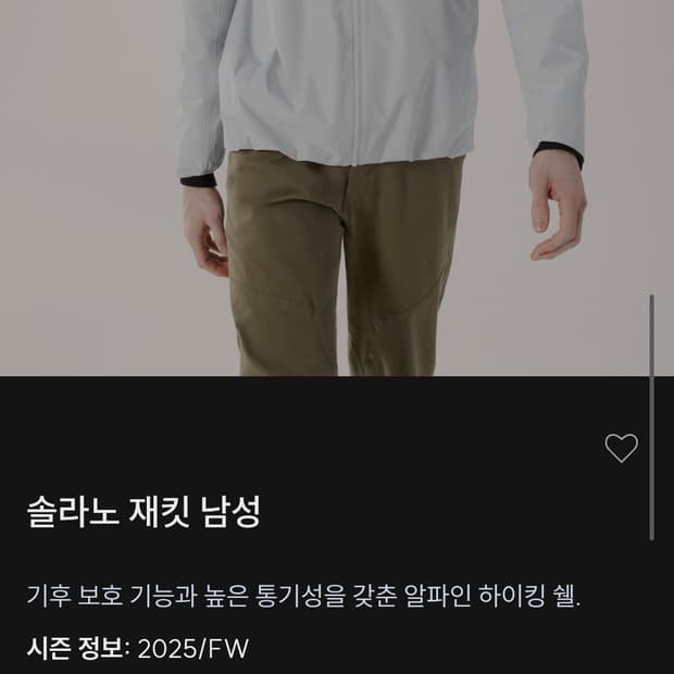 아크테릭스 솔라노 자켓 S