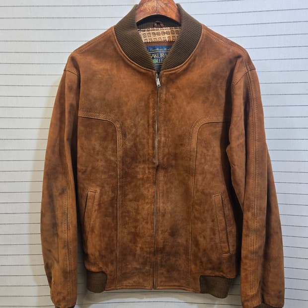 SAKURA 스웨이드 봄버 자켓 브라운
